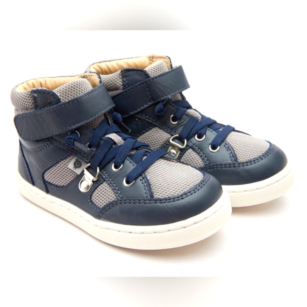 OLD SOLES Kids MESH JIM High Top Sneakers - Navy/Grey, size 9.5 toddler (EU 26)